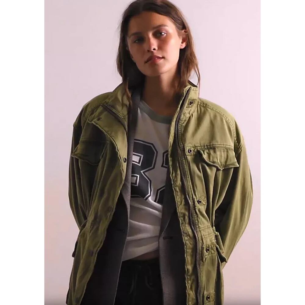 #13b- Free People NWT We the Free People Arya Utility Jacket $198 Oversized Sz:S - Picture 5 of 6